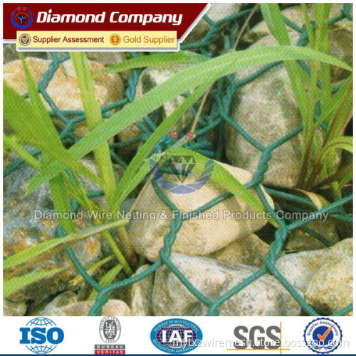 PVC coated Galvanized hexagonal woven wire mesh gabion price/ 3*1*1m double twist Gabion Box